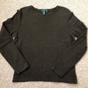 🌈Dark olive green Ralph Lauren top